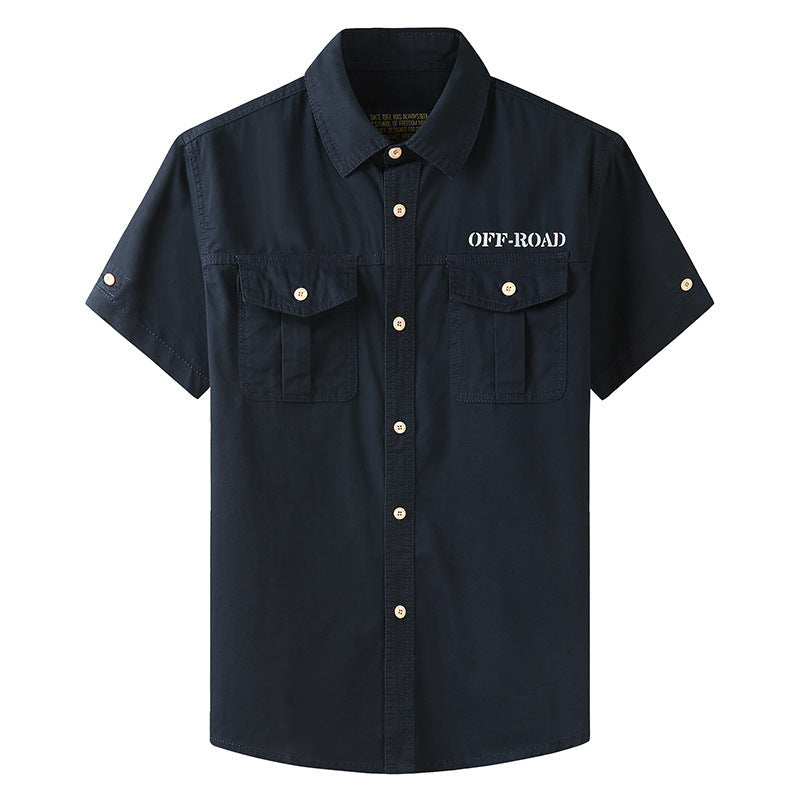 Phil – Lockeres Herrenhemd aus Baumwolle mit kurzen Ärmeln