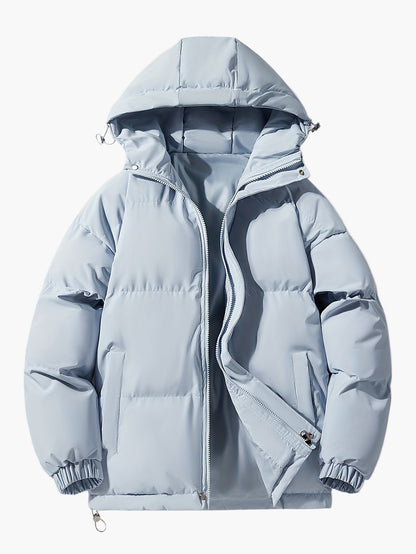 Herren Winter Steppjacke mit Kapuze – Casual Outdoor Pufferjacke