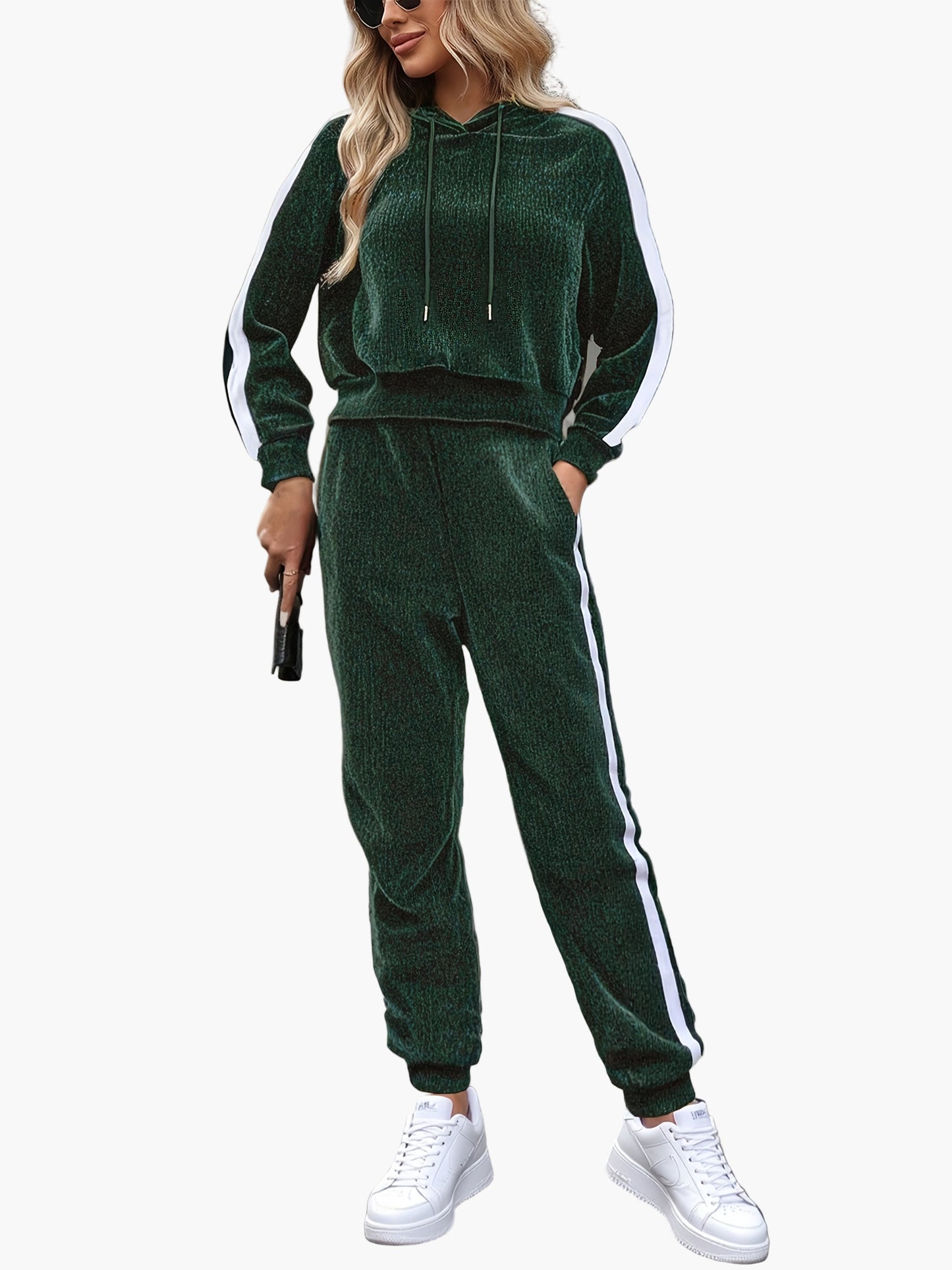 Damen Trainingsanzug Set – Sportlicher Freizeit-Look mit Kapuzenpullover und Jogginghose, ideal für Alltag und Fitness