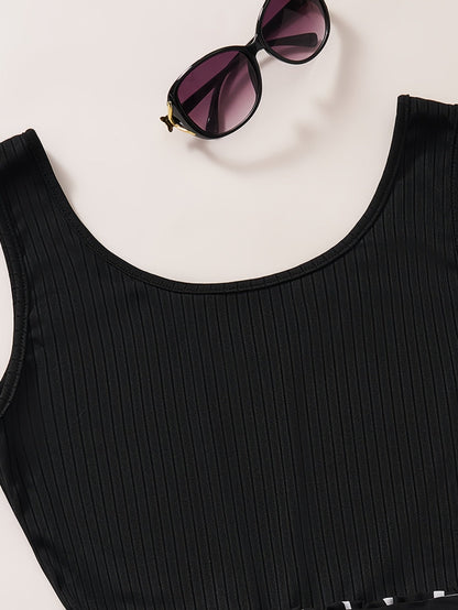 Damen Eleganter Jumpsuit mit Streifen und Schleife – Perfekt für Frühling und Sommer