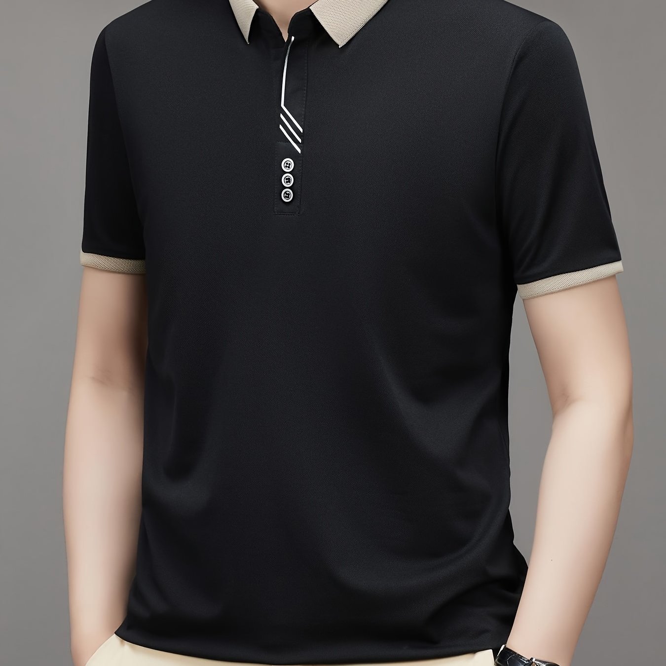 Herren Polo-Shirt mit Kontrastkragen – Stilvolles Freizeit- und Business-Oberteil