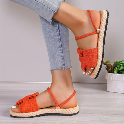 Damen Sommer Sandalen mit Schleife und Knöchelriemen – Bequeme Freizeitschuhe für Alltag und Urlaub