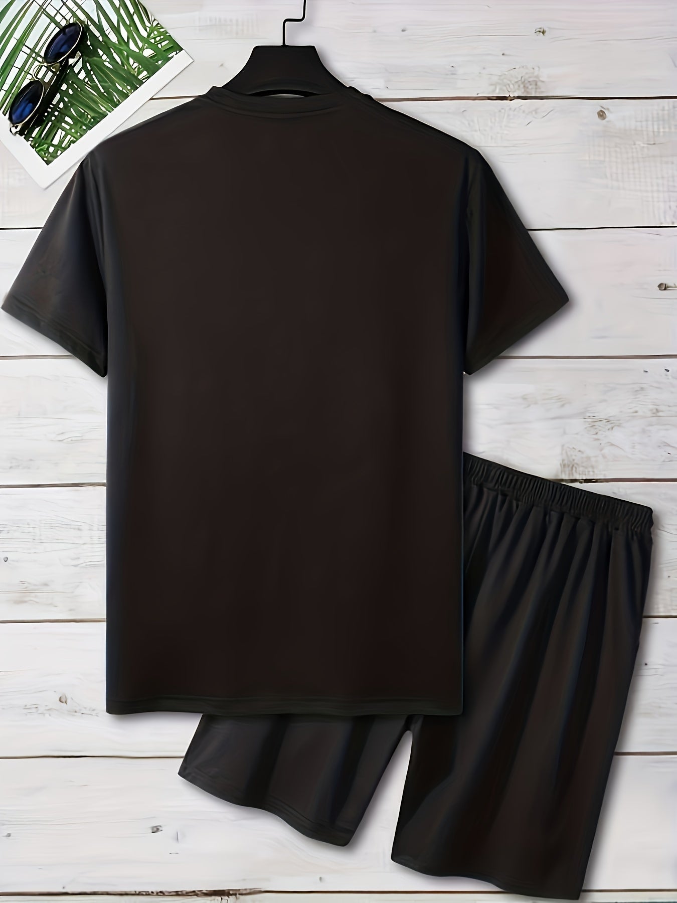 Herren Streetwear Set – T-Shirt und Shorts mit Smiley-Print für Freizeit und Sport