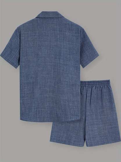 Herren Freizeit Set – Kurzarm Hemd und Shorts, Sommer Outfit, Modern und Bequem
