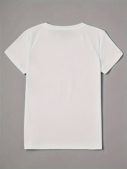 Damen T-Shirt mit Herzblumen-Design – Modisches Casual Shirt für Alltag & Freizeit