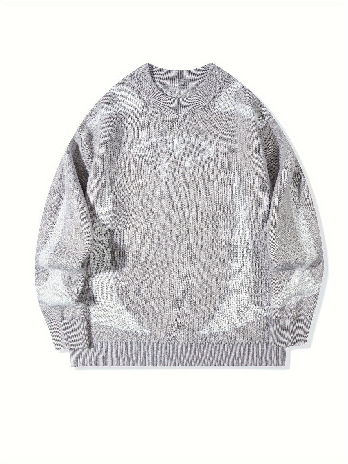 Unisex Strickpullover Rundhalsausschnitt Langarm mit Muster