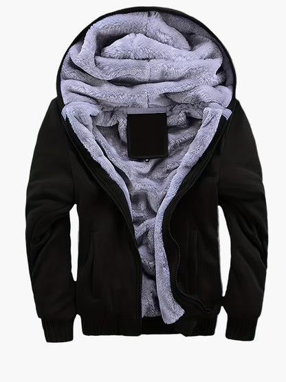 Herren Winter Fleece Kapuzenjacke – Warme Freizeitjacke mit Reißverschluss für kalte Tage