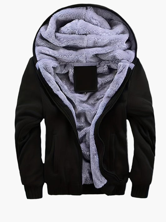 Herren Winter Fleece Kapuzenjacke – Warme Freizeitjacke mit Reißverschluss für kalte Tage
