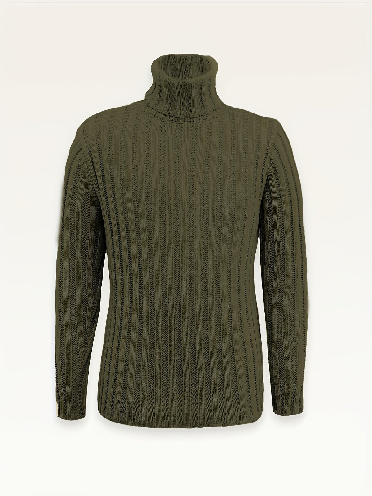 Herren Rollkragenpullover, grob gestrickt, Rippmuster, Schwarz