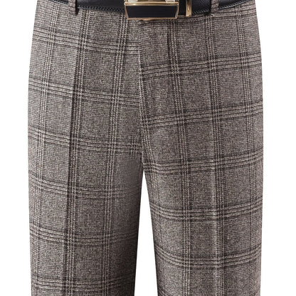 Herren Hose im Karomuster Anzughose Klassisch Elegante Freizeithose