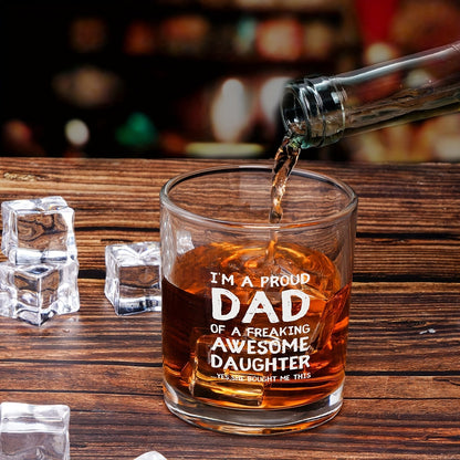 Vatertag Whiskyglas für Männer – Geschenk für stolze Väter von tollen Töchtern – Lustiges Bar- und Trinkglas