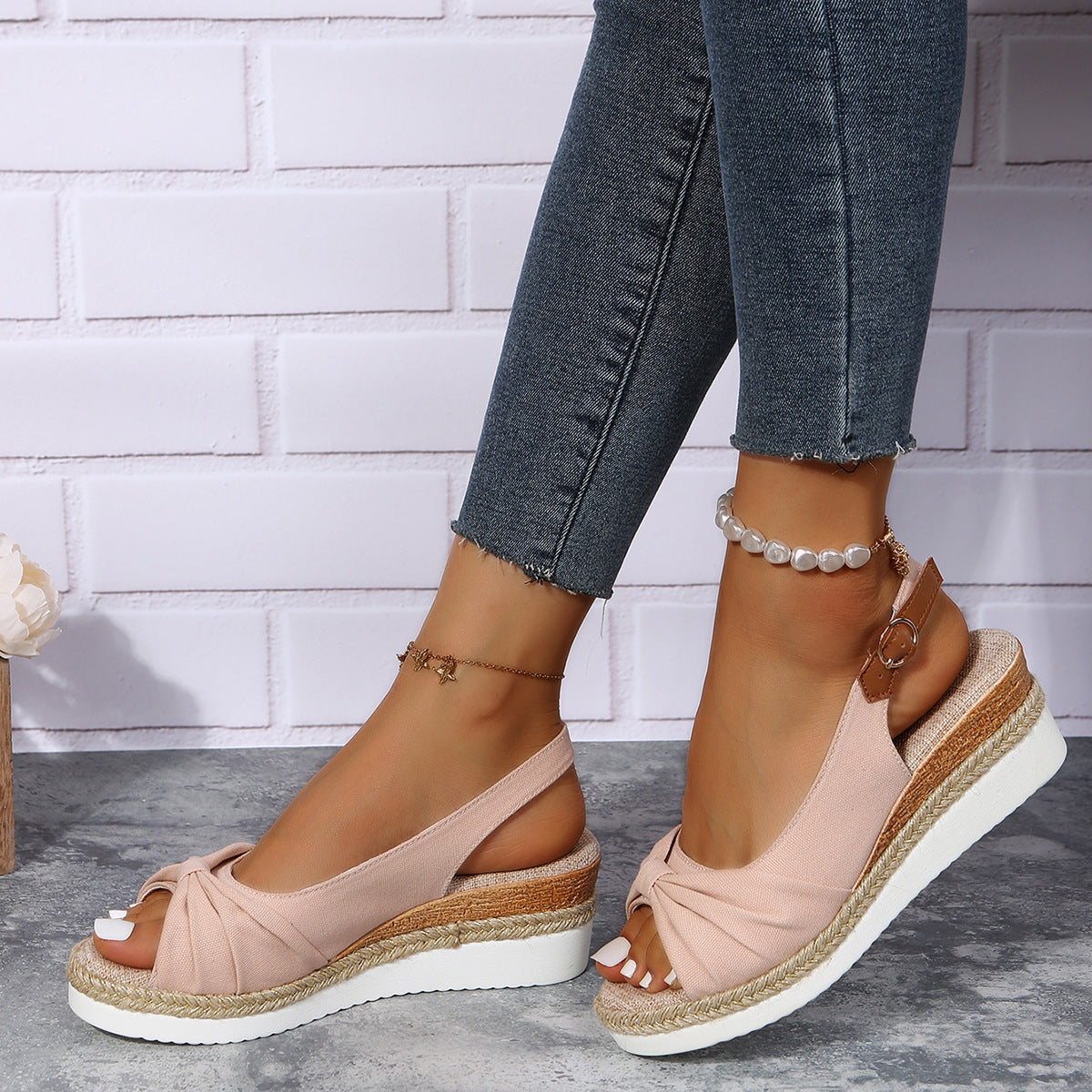 Joan – Sandalen mit Hanfseil und Schleife