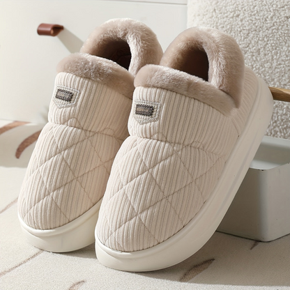 Unisex Winter Hausschuhe, Stepp-Design, weiches Futter, dicke Sohle