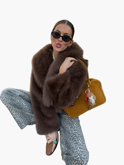 Damen Kunstfell-Jacke im angesagten Kurzschnitt für stilvolle Herbst- und Winter-Looks