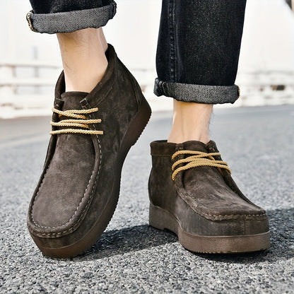 Herren Chukka Stiefel Wildleder-Optik Schnürschuhe Bequeme Stiefeletten Flache Sohle