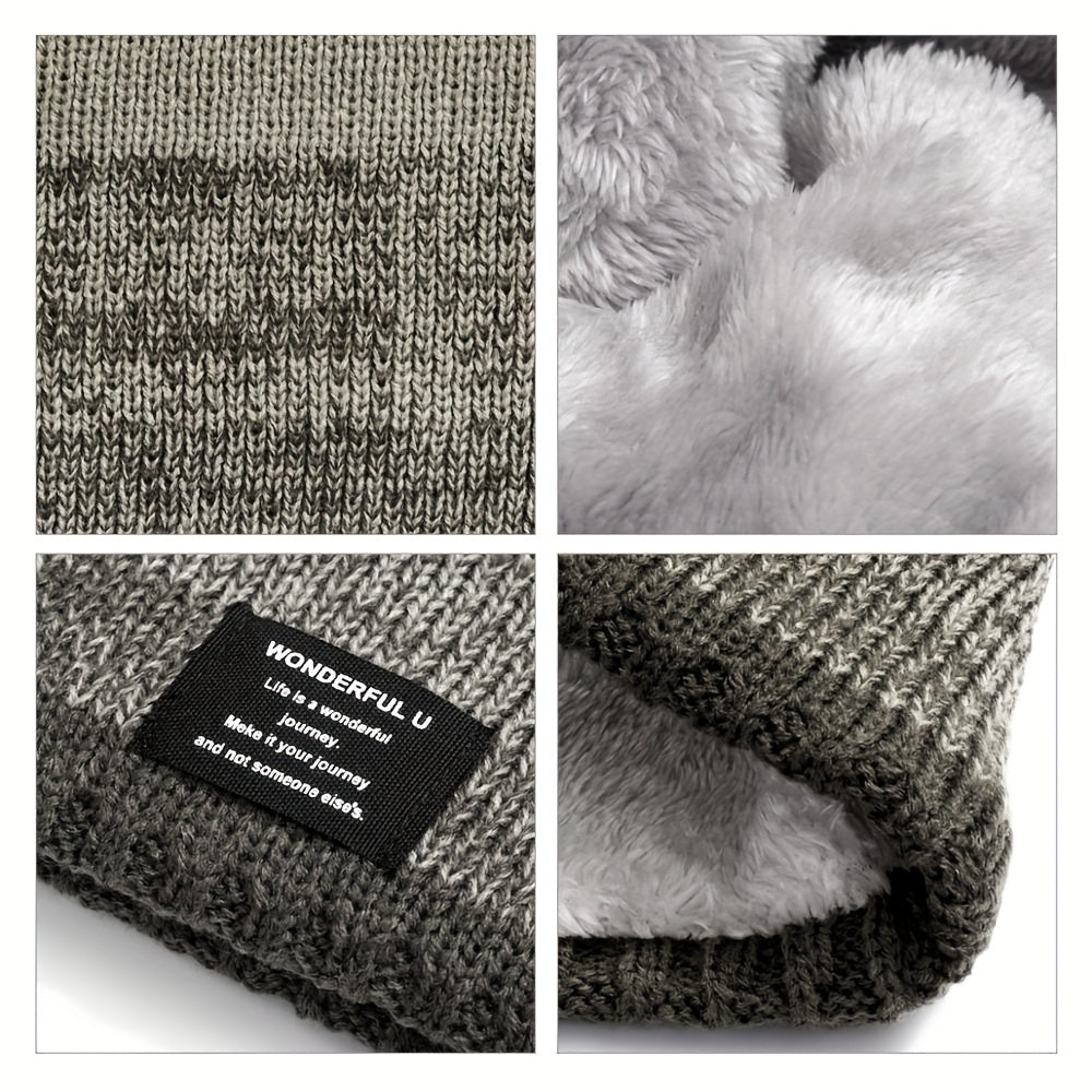 Fashion Letter Cloth Label Gradient Knit Scarf Autumn Winter Fleece Thickened Double Layer Warm Neck Cover Outdoor Leisure Sports Running Cycling Skiing Mountaineering Windproof Warm Neck Scarf