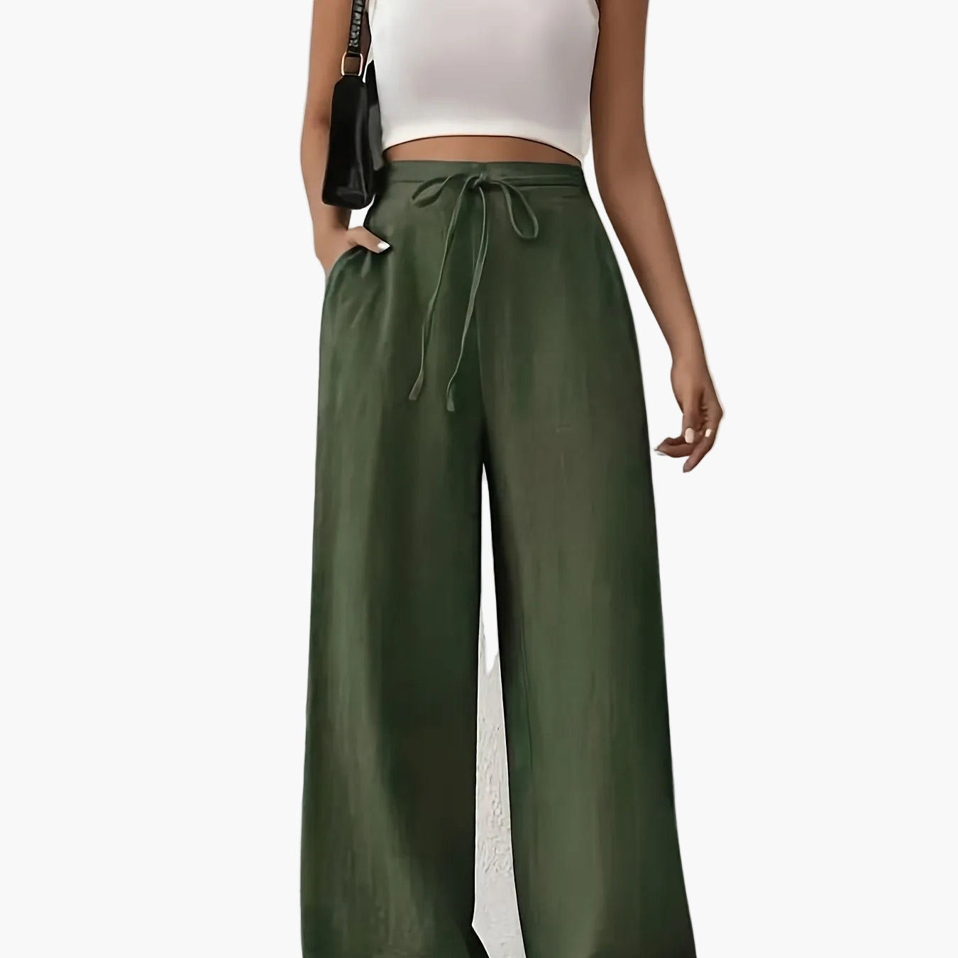 Damen Weite Bein Freizeithose mit Kordelzug – Lässige Loungehose für Alltag und Wochenende