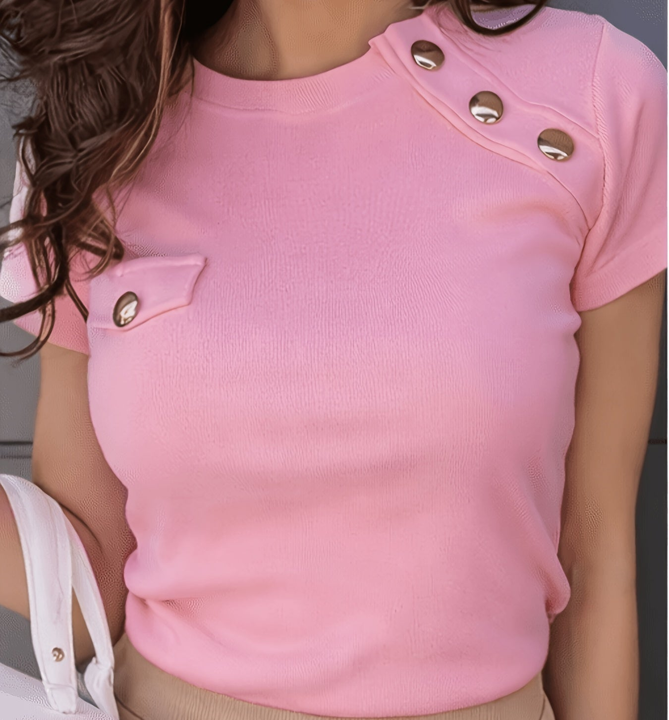 Damen Shirt mit Knopfdetails und modernem Schnitt – Stilvoll und vielseitig für Alltag und Büro