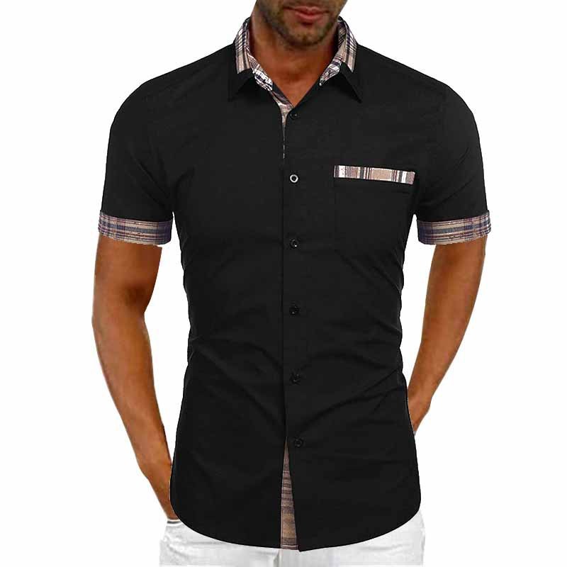 Herren-Freizeithemd mit Kurzarm und Karodetails