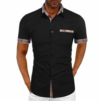 Herren-Freizeithemd mit Kurzarm und Karodetails