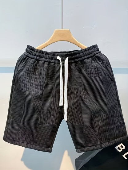 Herren Freizeitshorts mit Prägungsmuster – Moderner Look für Alltag und Sport