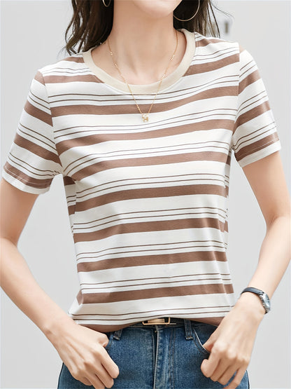 Damen T-Shirt mit Streifenmuster im maritimen Stil – Freizeit & Alltag