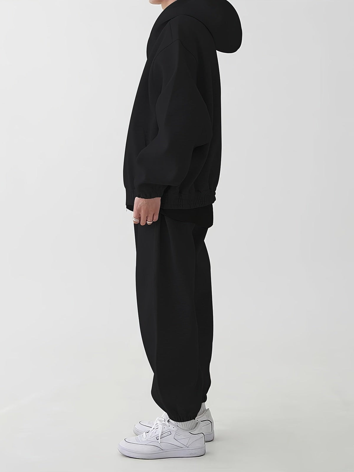 Unisex Trainingsanzug Set mit Reißverschluss Kapuzenjacke und Jogginghose