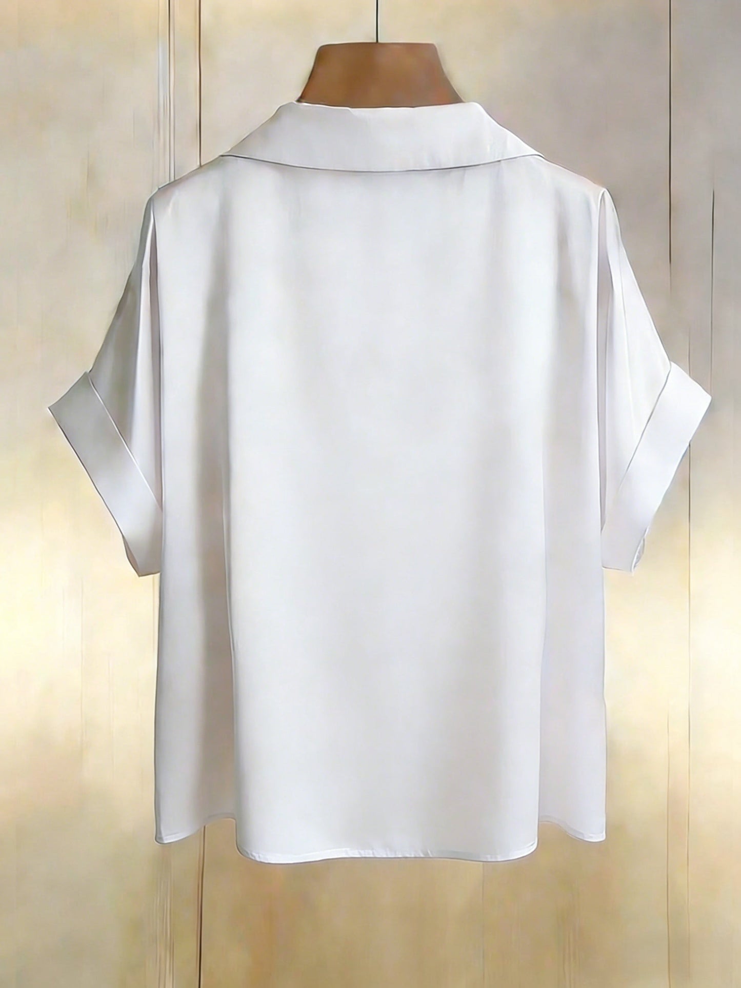 Damen Bluse Kurzarm mit Knopfleiste und klassischem Kragen – Eleganter Allrounder für Büro und Freizeit
