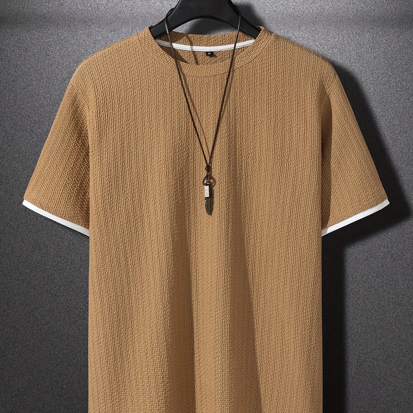 Herren T-Shirt mit Struktur, Modernes Kurzarm Basic, Freizeit & Urban Style