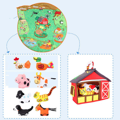 Baby Krabbeldecke Jungle Aktivitätsspieldecke für Jungen und Mädchen – Interaktives Spielzeugset zur Entwicklung