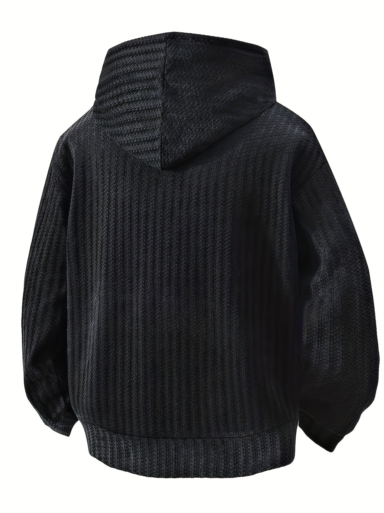 Hoodie mit Kapuze und Kängurutasche – Gerippter Strukturstoff