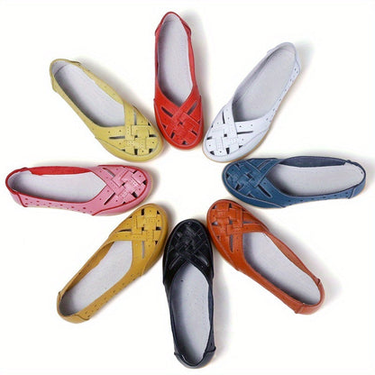 Damen Komfort-Ballerinas mit geflochtenem Design – Bequeme Slipper für Alltag und Freizeit