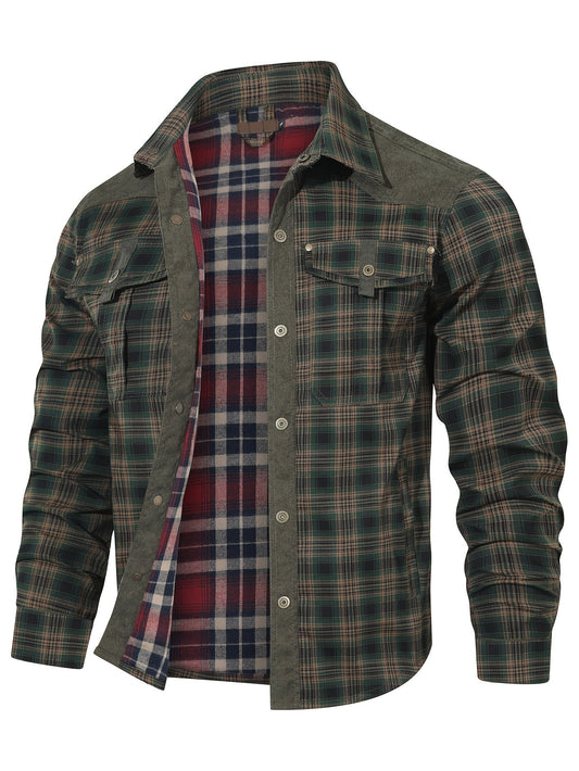 Herren Outdoor Holzfällerhemd im Karomuster – Lässige Arbeitsjacke für Freizeit und Alltag