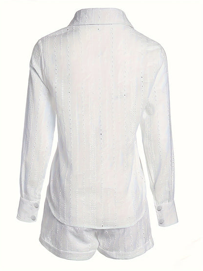 Damen Sommer-Set Bluse und Shorts – Elegantes Casual-Outfit für Freizeit und Urlaub