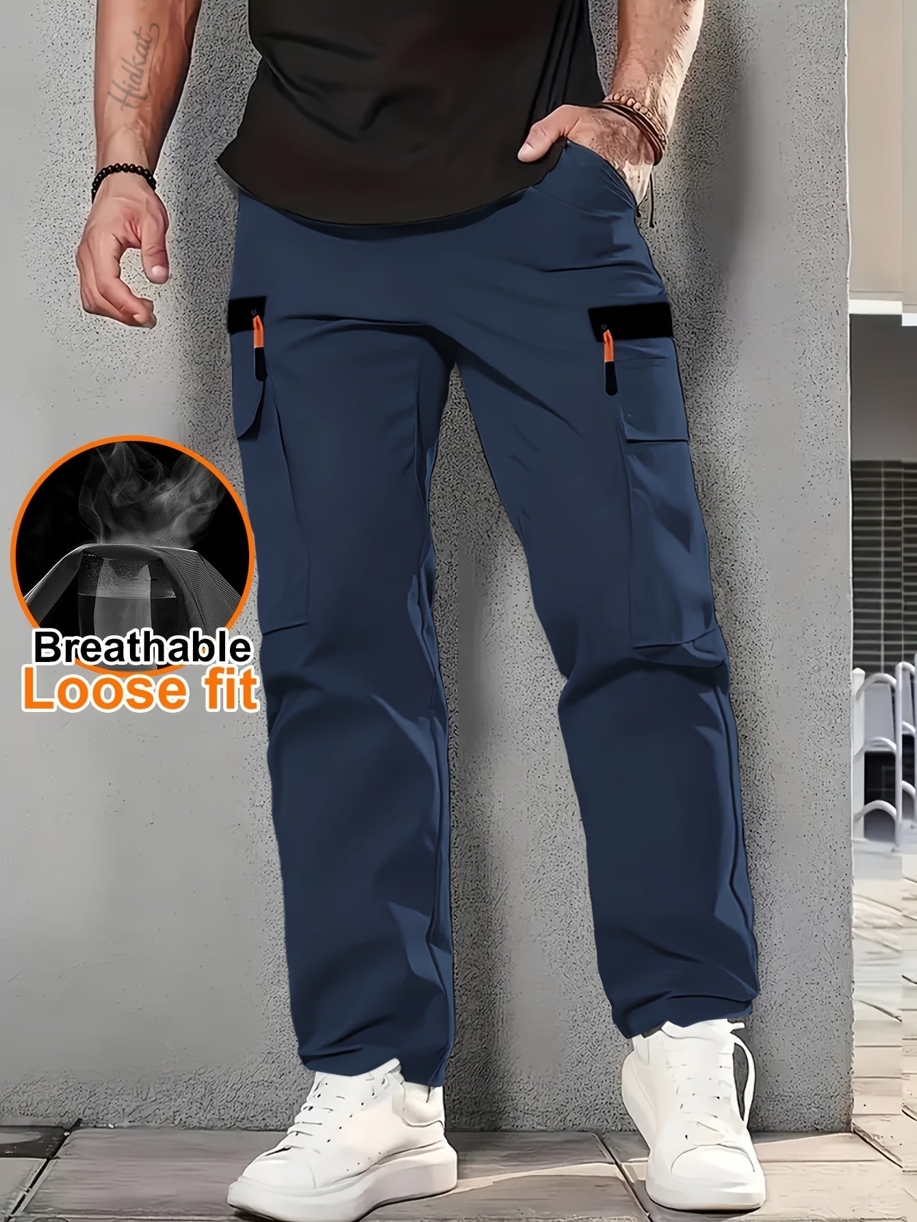 Herren Cargo Hose mit lockerem Schnitt, atmungsaktiv und vielseitig für Alltag und Outdoor