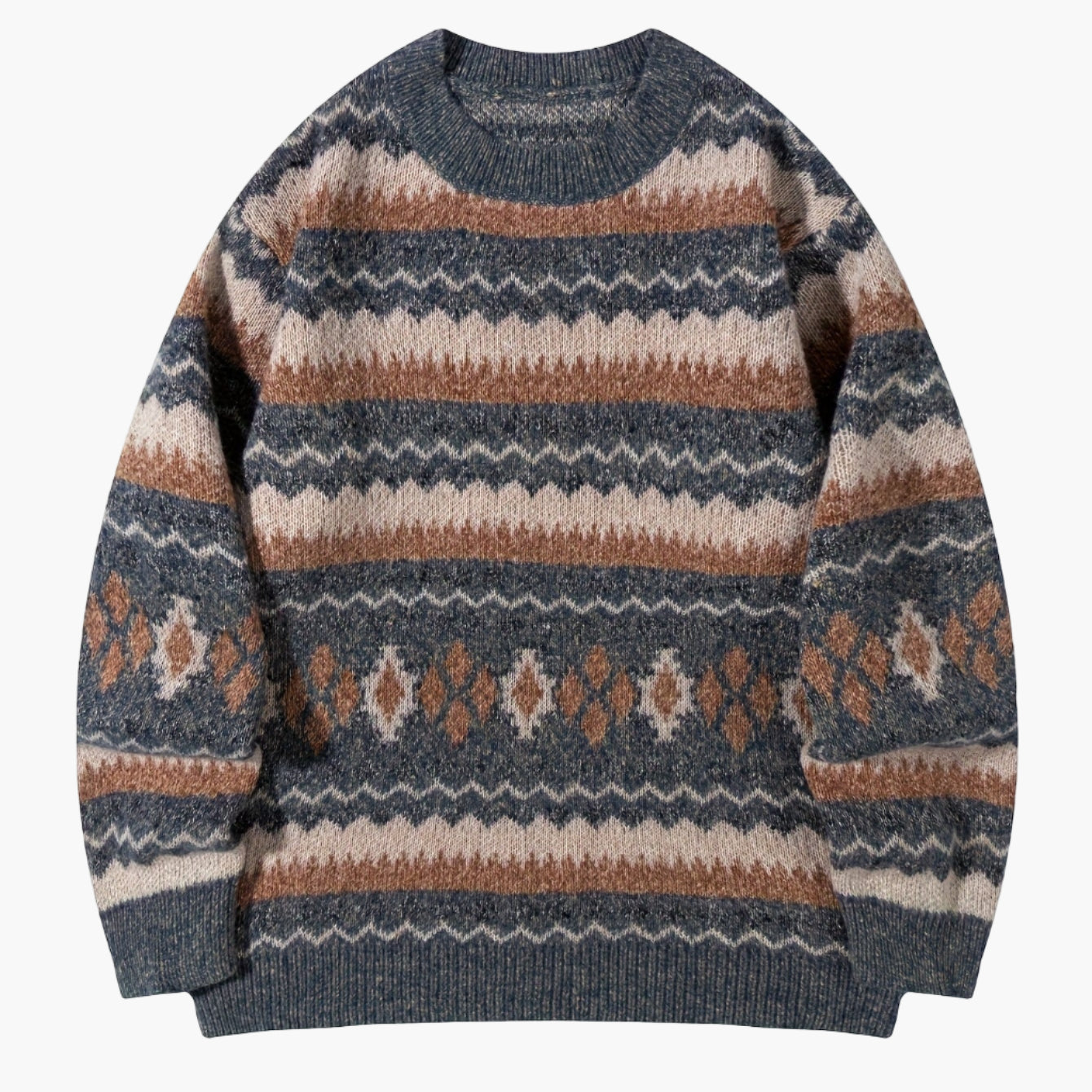 Herren Strickpullover im Retro Fair Isle Stil – Lässiger Winterpullover für Alltag & Freizeit