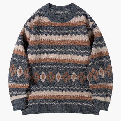 Herren Strickpullover im Retro Fair Isle Stil – Lässiger Winterpullover für Alltag & Freizeit