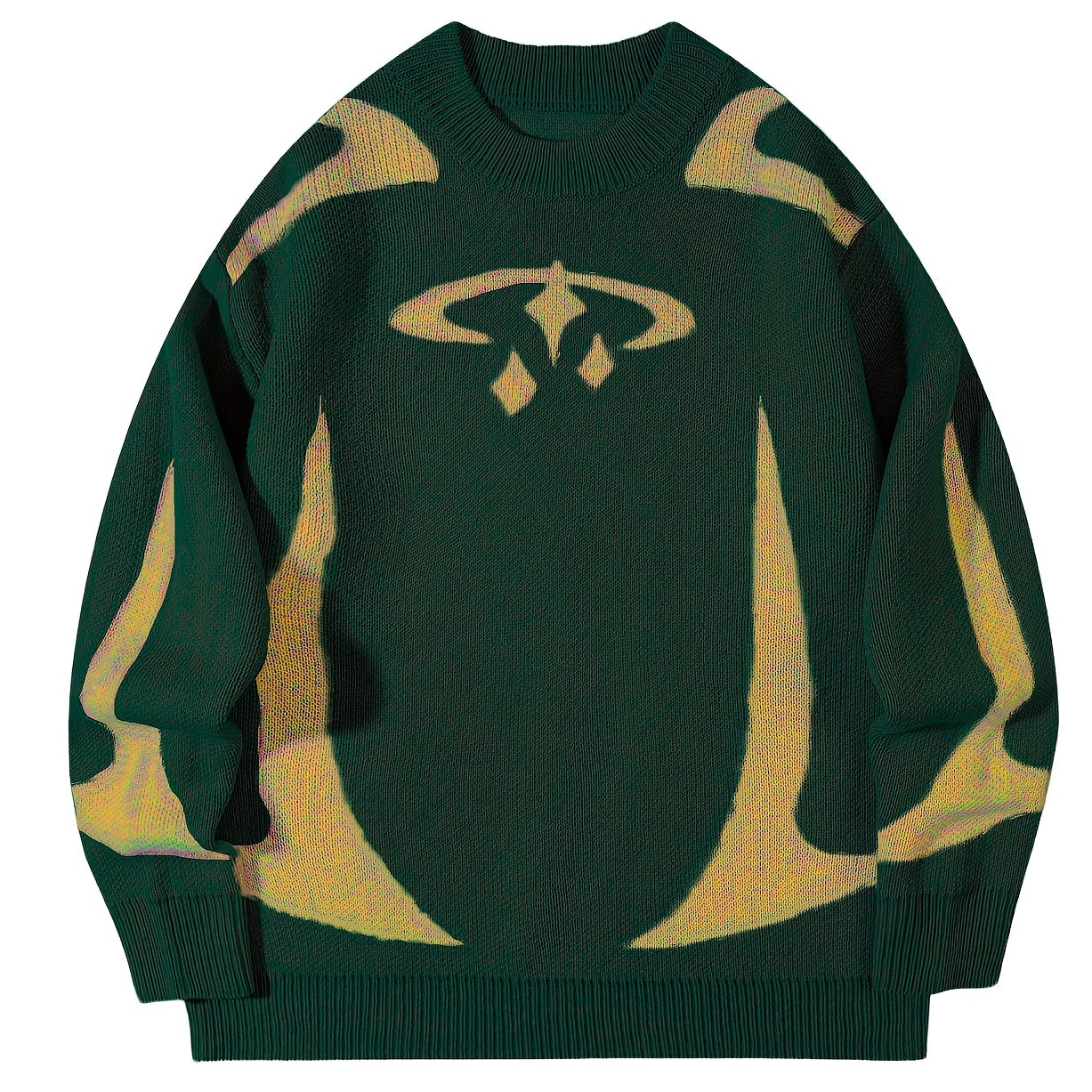 Unisex Strickpullover Rundhalsausschnitt Langarm mit Muster