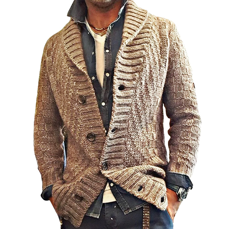 Herren Strickjacke Vintage Stil mit Reverskragen – Modische Strickjacke für Freizeit & Büro