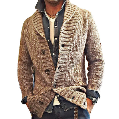 Herren Strickjacke Vintage Stil mit Reverskragen – Modische Strickjacke für Freizeit & Büro