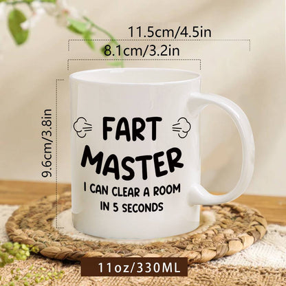 Vätertag Tasse mit Spruch – Lustige Geschenkidee für Männer, Fart Master, Humorvolle Kaffeetasse
