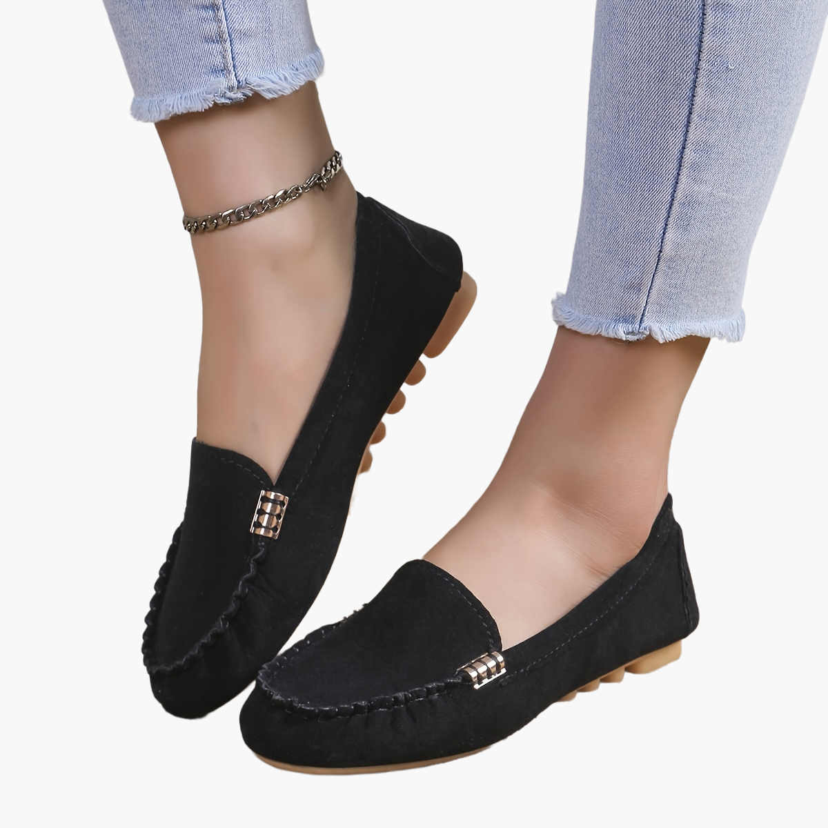 Damen Mokassins Bequeme Slipper für Alltag und Freizeit