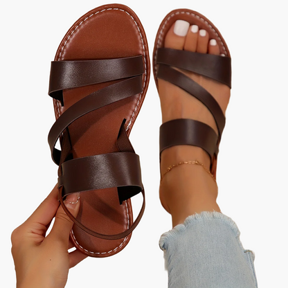 Damen Komfort-Sandalen mit Kreuzriemen – Modische Sommerschuhe für Alltag und Freizeit