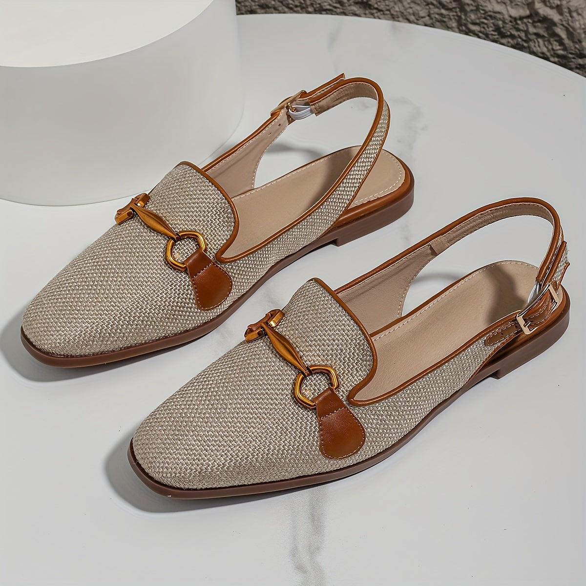 Damen-Slingback-Loafer mit Schnalle – Eleganter Sommerschuh für Freizeit und Büro