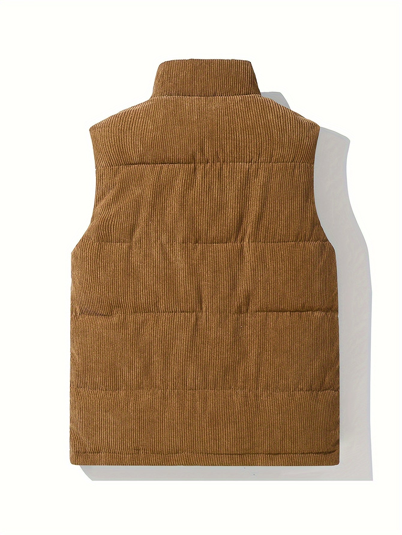 Unisex Steppweste Corduroy mit Stehkragen und Druckknöpfen