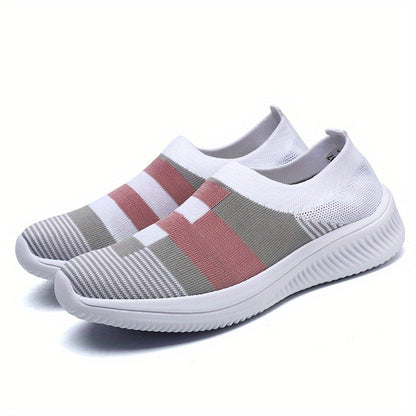 Damen Slip-On Sneaker – Bequeme Freizeitschuhe mit modernem Muster für Alltag und Spaziergänge