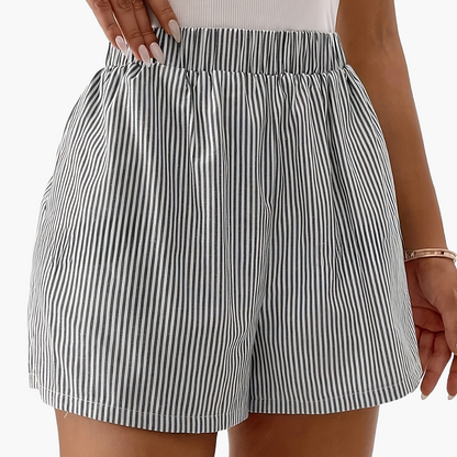 Damen Elegante Gestreifte Shorts für Alltag und Freizeit