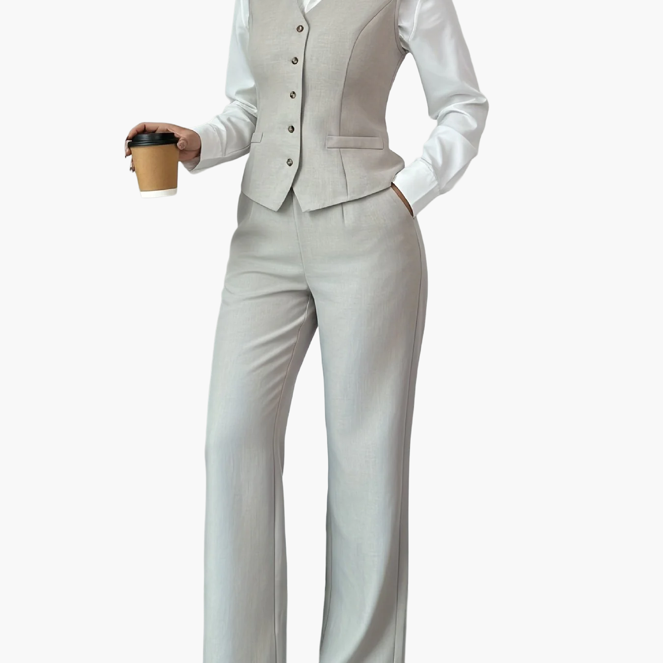 Damen Business Anzug Zweiteiler – Eleganter Büro Look mit Weste und Hose