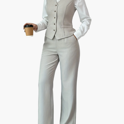 Damen Business Anzug Zweiteiler – Eleganter Büro Look mit Weste und Hose