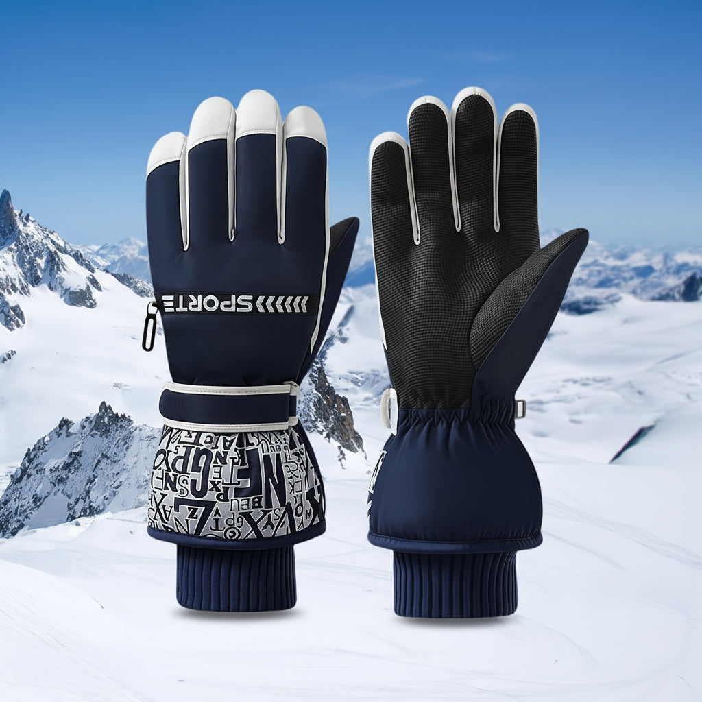 Winterhandschuhe Wasserdichte Kälteschutz Handschuhe mit Grippalm Unisex Schwarz Weiß